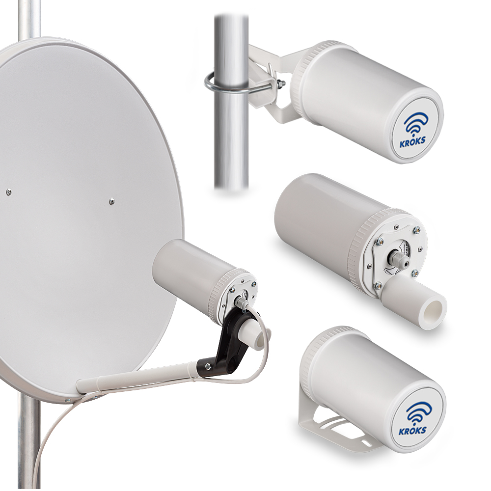 Комплект усиления интернет-сигнала KSS-Pot MIMO для установки 3G/4G USB модема в спутниковую тарелку